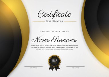 Luxury gradient black and gold achievement Certificate design template