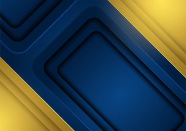 Abstract blue and gold presentation background design
