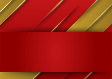 Abstract red and gold presentation design background