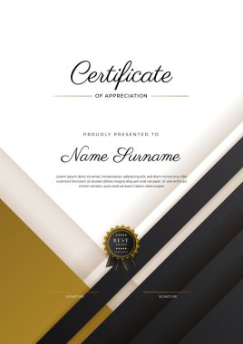 Luxury gradient black and gold achievement Certificate design template