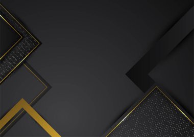 Abstract luxury gradient black and gold presentation design background