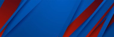 Mavi ve kırmızı soyut afiş arkaplanı