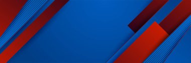 Mavi ve kırmızı soyut afiş arkaplanı