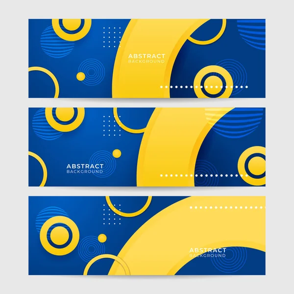 Μοντέρνο Αφηρημένο Μπλε Κίτρινο Πορτοκαλί Banner Σχεδιασμό Φόντου Αφηρημένο Γεωμετρικό — Διανυσματικό Αρχείο