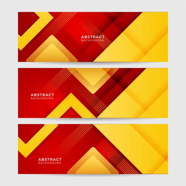 Modernes Abstraktes Rot Orange Gelbes Banner Hintergrunddesign Vektor Abstrakt Grafik — Stockvektor
