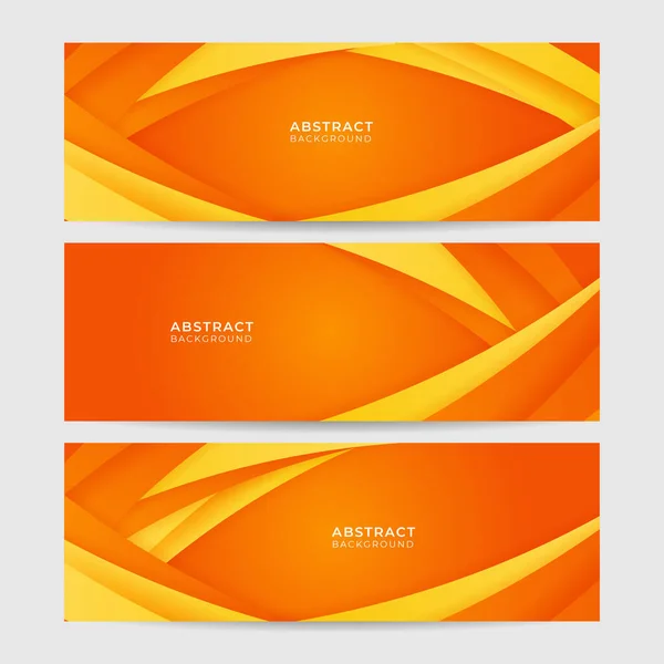 Moderne Orange Jaune Géométrique Abstraite Bannière Conception Fond Illustration Vectorielle — Image vectorielle