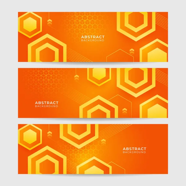 Modernes Orange Gelbes Geometrisches Abstraktes Banner Hintergrunddesign Vektor Abstrakt Grafik — Stockvektor