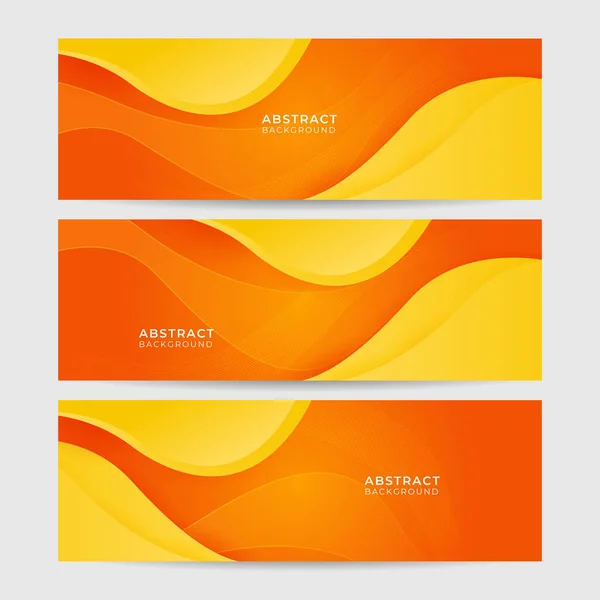 Moderní Oranžová Žlutá Geometrický Abstraktní Banner Pozadí Design Vektorové Abstraktní — Stockový vektor