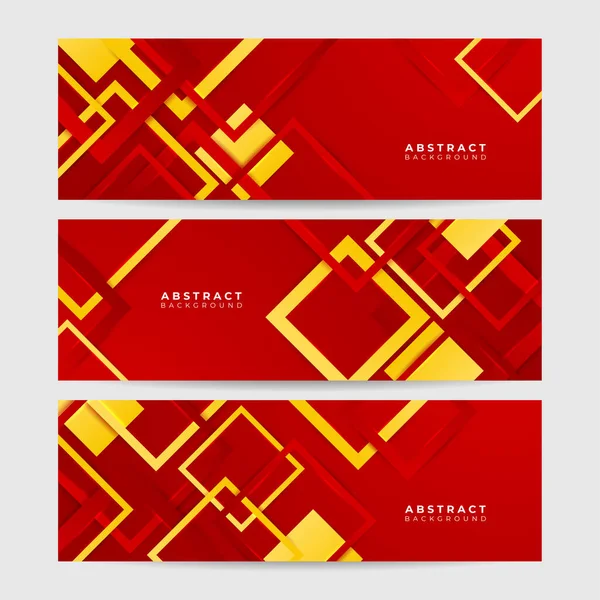 Rouge Orange Jaune Gradient Abstrait Formes Géométriques Fond Bannière Brillance — Image vectorielle