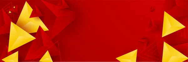 Vermelho Laranja Amarelo Abstrato Gradiente Geométrico Formas Banner Fundo Brilho — Vetor de Stock
