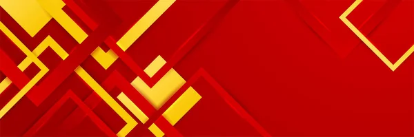Rood Oranje Geel Abstract Verloop Geometrische Vormen Banner Achtergrond Glans — Stockvector