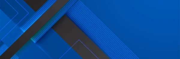 Černé Modré Abstraktní Banner Pozadí — Stockový vektor