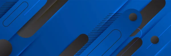 Schwarz Und Blau Abstrakten Banner Hintergrund — Stockvektor
