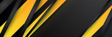 Siyah ve sarı soyut afiş arkaplanı