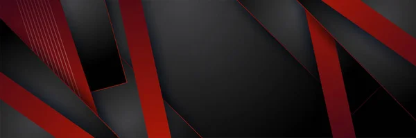 Fondo Banner Abstracto Negro Rojo — Vector de stock