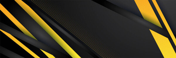 Black and yellow abstract banner background