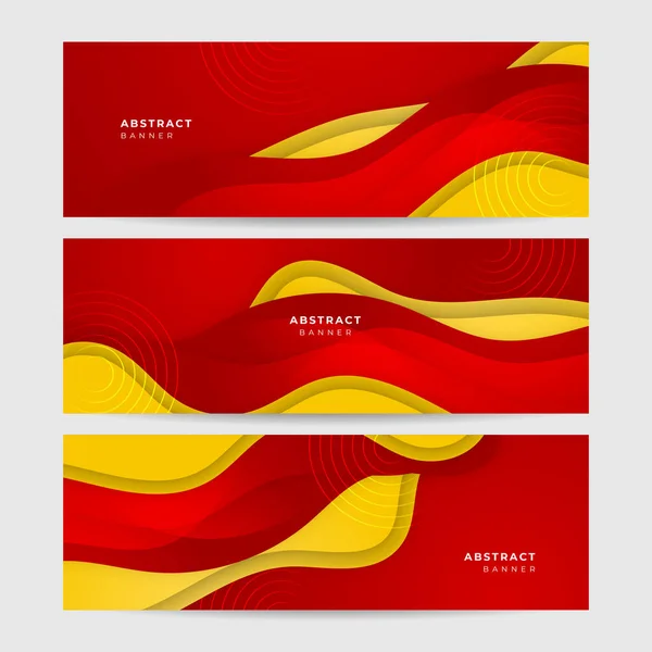 Moderne Rouge Jaune Orange Fond Géométrique Composition Dynamique Des Lignes — Image vectorielle
