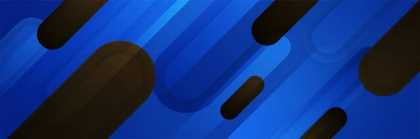 Schwarz Und Blau Abstrakten Banner Hintergrund — Stockvektor