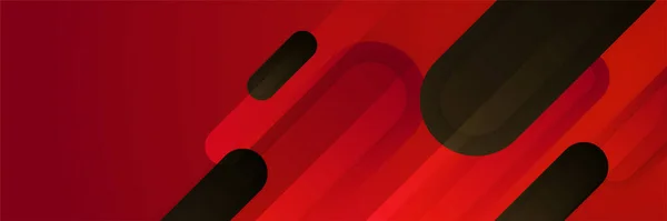 Zwarte Rode Abstracte Banner Achtergrond — Stockvector