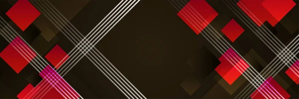 Fondo Banner Abstracto Negro Rojo — Vector de stock