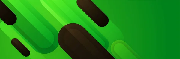 Grüne Und Schwarze Abstrakte Banner Hintergrund — Stockvektor