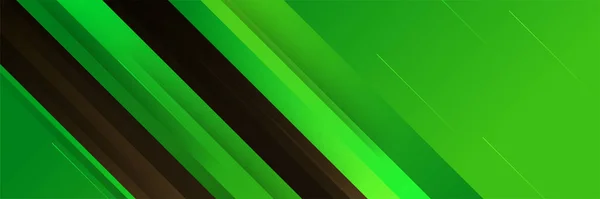 Fundo Banner Abstrato Verde Preto — Vetor de Stock