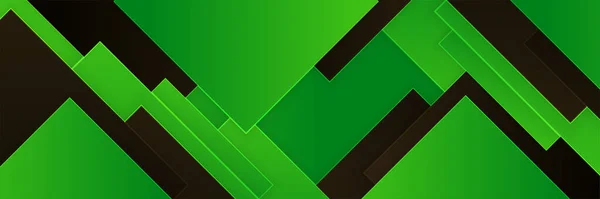 Fondo Banner Abstracto Verde Negro — Vector de stock