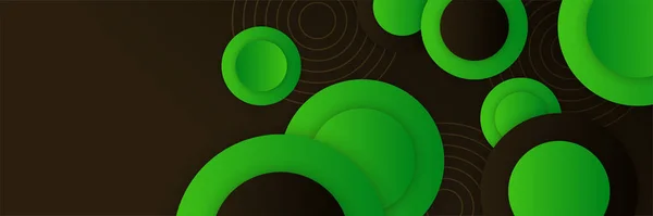 Fondo Banner Abstracto Verde Negro — Archivo Imágenes Vectoriales