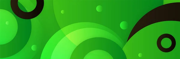 Fondo Banner Abstracto Verde Negro — Vector de stock