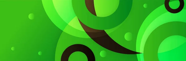 Fondo Banner Abstracto Verde Negro — Vector de stock