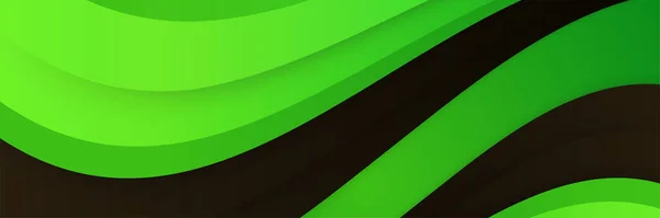 Fundo Banner Abstrato Verde Preto — Vetor de Stock