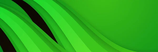 Fundo Banner Abstrato Verde Preto — Vetor de Stock