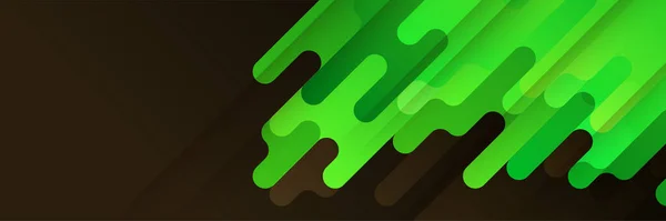 Fundo Banner Abstrato Verde Preto — Vetor de Stock