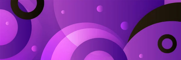 紫と黒の抽象的なバナーの背景 — ストックベクタ