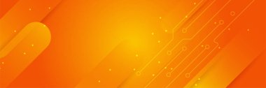 Modern minimal turuncu fütüristik teknoloji bilim arkaplan tasarımı. Soyut turuncu pankart vektör illüstrasyonu. Sarı turuncu vektör soyut grafik tasarımı. Sancak Deseni arkaplan şablonu.