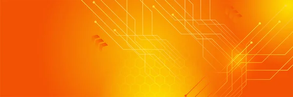 Modernes Minimalistisches Futuristisches Technologie Hintergrunddesign Orange Abstrakte Orangefarbene Bannervektorillustration Gelb — Stockvektor