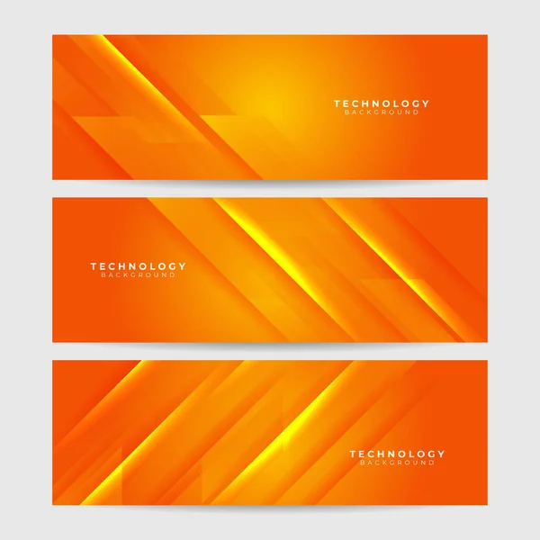 Moderne Minimaliste Orange Futuriste Technologie Science Fond Design Illustration Vectorielle — Image vectorielle