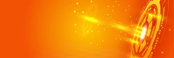 現代のミニマルオレンジ未来技術科学の背景デザイン 概要オレンジ色のバナーベクトルイラスト 黄色のオレンジベクトル抽象グラフィックデザイン バナーパターン背景テンプレート — ストックベクタ