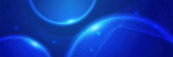 Ψηφιακή Τεχνολογία Δικτύου Σκούρο Μπλε Πολύχρωμο Σχεδιαστικό Banner — Διανυσματικό Αρχείο