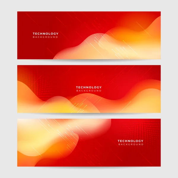 Futuristische Technologie Digitale Abstracte Rode Kleurrijke Design Banner Abstract Rode — Stockvector