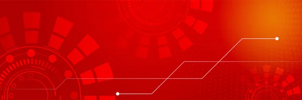 Анотація Червоних Футуристичних Технологій Мережевої Науки Привіт Технології Банер Фону — стоковий вектор