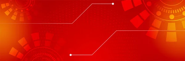 Анотація Червоних Футуристичних Технологій Мережевої Науки Привіт Технології Банер Фону — стоковий вектор
