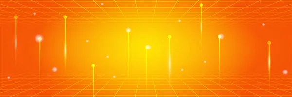 Moderne Kleurrijke Banner Sjabloon Geel Oranje Banner Ontwerp Futuristische Technologie — Stockvector