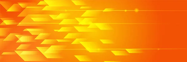 Modern Renkli Pankart Şablonu Sarı Turuncu Pankart Tasarımı Fütürist Teknoloji — Stok Vektör
