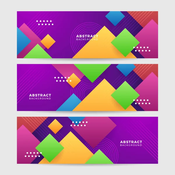 Abstraktní Moderní Barevné Geometrický Banner Pozadí Design Šablony Dynamický Strukturovaný — Stockový vektor