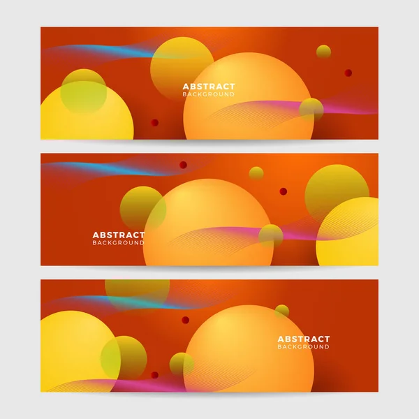 Ensemble Bannière Arrière Plan Coloré Dynamique Coloré Dynamique Abstrait Modèle — Image vectorielle