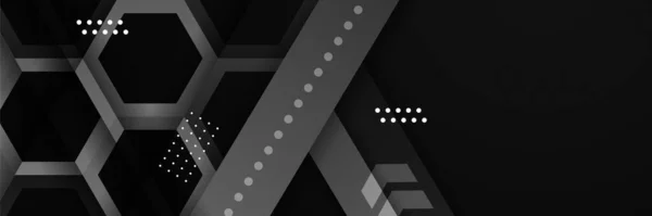 Black Abstract Banner Background — 图库矢量图片