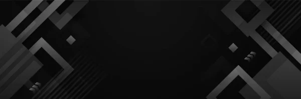 Black Abstract Banner Background — Vettoriale Stock