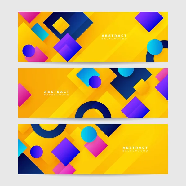 Fond Bannière Coloré Abstrait Élément Géométrique Texturé Dynamique Illustration Vectorielle — Image vectorielle