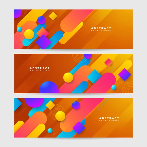 Ensemble Fond Abstrait Bannière Géométrique Colorée Modèle Vectoriel Abstrait Motif — Image vectorielle
